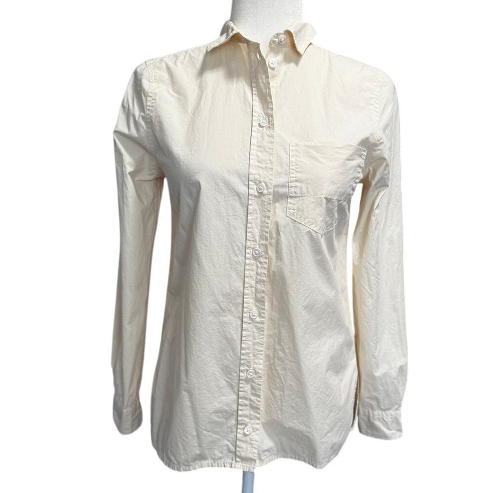 Rowan Button-Up Shirt – XS – Muted Butter Yellow – 100% Cotton